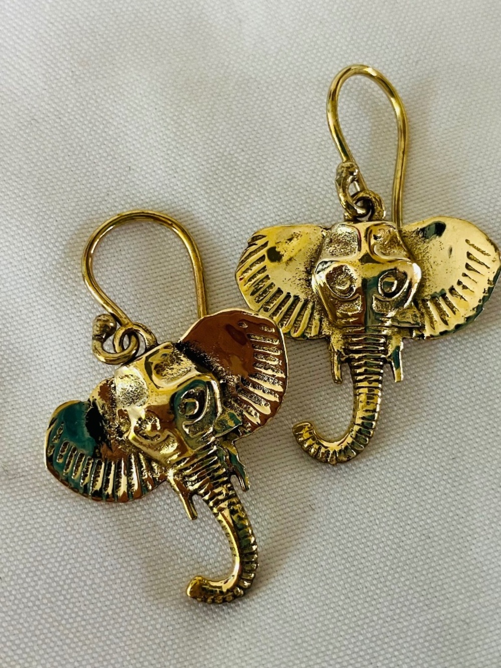 New Brass Dangle & Drop Lightweight Elephant Earrings with French Style Hooks